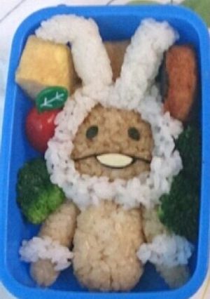 白うさぎなめこ☆キャラ弁-レシピのメイン写真