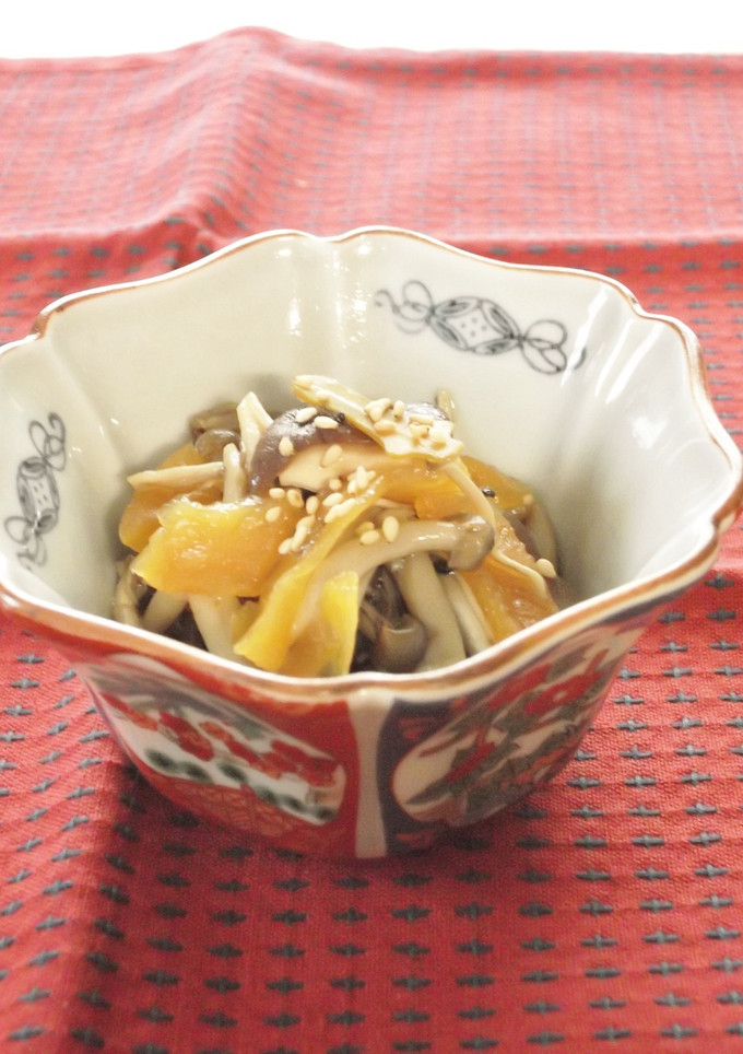レンジで！きのこの福神漬け和え-レシピのメイン写真
