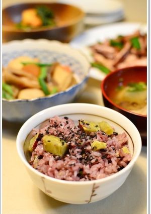 黒米とさつま芋の炊き込みごはん-レシピのメイン写真