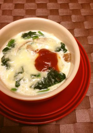 とろりんチーズとほうれん草の洋風茶碗蒸し-レシピのメイン写真