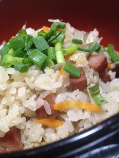 スパムと牛蒡の炊き込みご飯を作る霜月-レシピのメイン写真