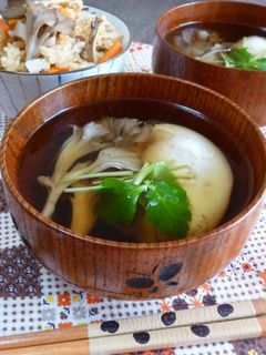 ◆舞茸と落とし卵のお吸い物◆おもてなし-レシピのメイン写真