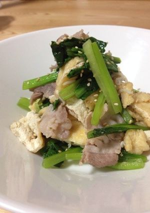簡単！豚肉と小松菜のサッと煮-レシピのメイン写真