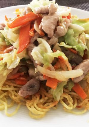 チョッ早っ！野菜餡かけかた焼きそば-レシピのメイン写真