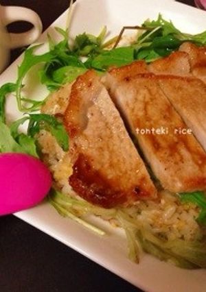 節約、うまーい！トンテキガーリックライス-レシピのメイン写真