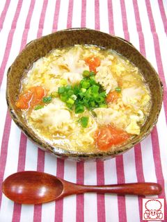 花びら茸とトマトのかき玉スープ-レシピのメイン写真