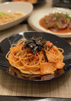 キムチクリームパスタ-レシピのメイン写真