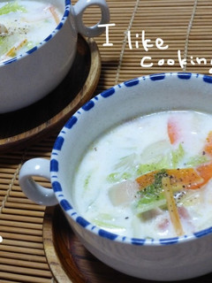 ~白菜とベーコンのほっこりミルクスープ~-レシピのメイン写真