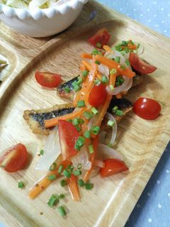 白身魚のムニエル*野菜マリネのせ-レシピのメイン写真
