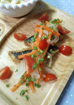 白身魚のムニエル＊野菜マリネのせ-レシピのメイン写真