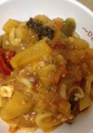 カラフルお野菜でミネストローネのうどん-レシピのメイン写真