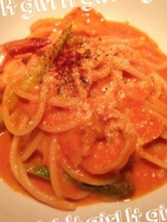 トマト缶で♡海老のトマトクリームパスタ-レシピのメイン写真