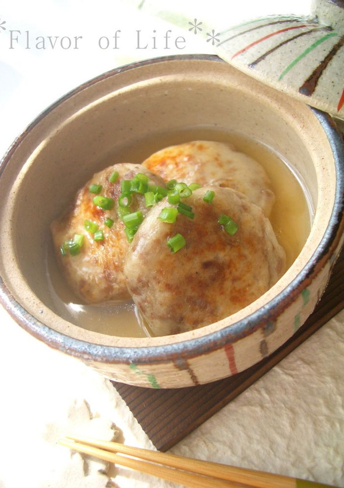 料亭風。挽肉と里芋の小判焼き　とろみ餡-レシピのメイン写真