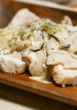 茹で鶏のきのこクリームソース-レシピのメイン写真