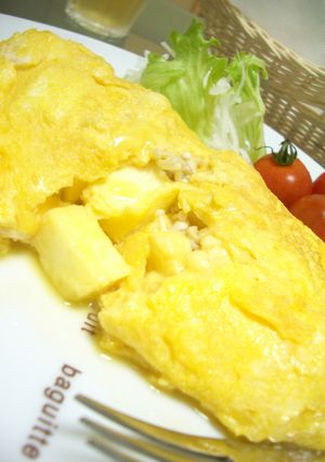 はんぺん＆きのこのふゎとろオムレツ-レシピのメイン写真