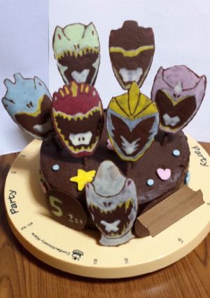 ♡キョウリュウジャー チョコ♡+ケーキ-レシピのメイン写真
