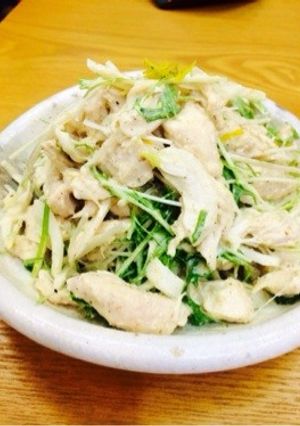 柚子香るササミと水菜の簡単おかずサラダ-レシピのメイン写真