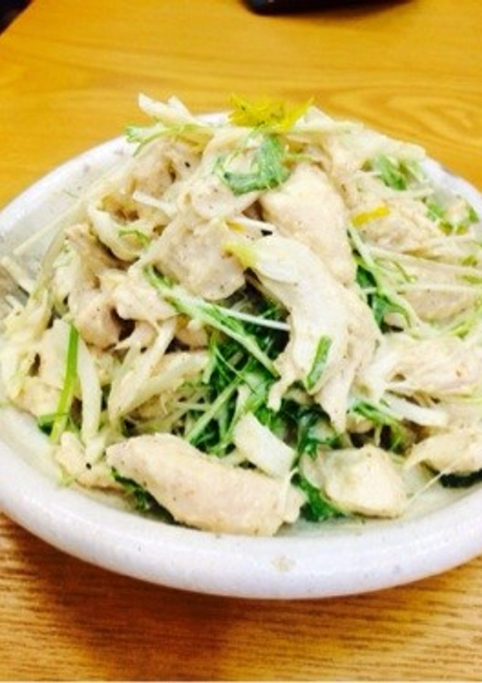 柚子香るササミと水菜の簡単おかずサラダ-レシピのメイン写真