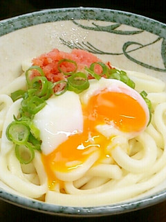 丸亀製麺ごっこ★熱々「明太釜玉うどん」-レシピのメイン写真