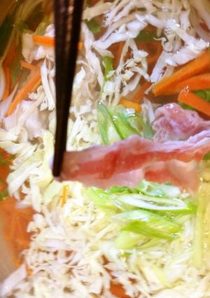 千切り野菜達と豚のしゃぶ鍋-レシピのメイン写真