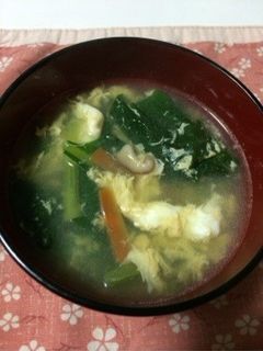 小松菜&ふんわり卵の中華スープ☆*-レシピのメイン写真