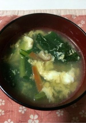 小松菜＆ふんわり卵の中華スープ☆*-レシピのメイン写真