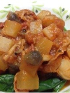 たっぷり大根とやわらかタコのトマト煮込-レシピのメイン写真
