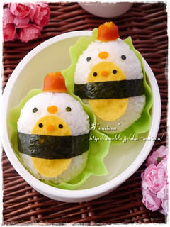 コケぴよ親子巻きおにぎり☆キャラ弁-レシピのメイン写真