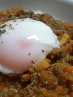 たけのこ入りドライカレー★温泉たまご-レシピのメイン写真