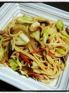 乾麺で!小倉風焼きうどん-レシピのメイン写真