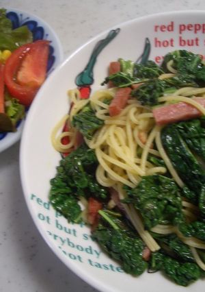 黒キャベツとベーコンのパスタ-レシピのメイン写真
