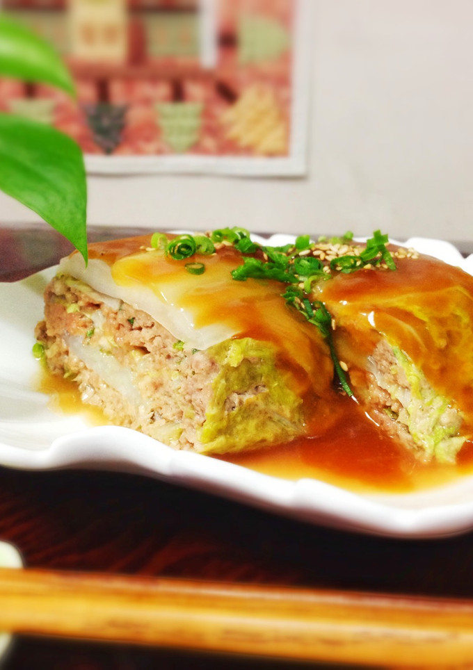 白菜とひき肉の重ね蒸し-レシピのメイン写真