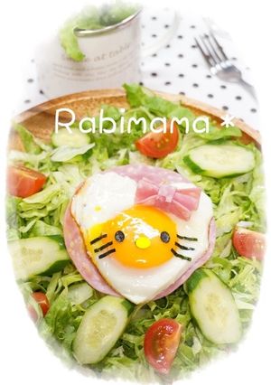 ✿目玉焼きde可愛いキティちゃん✿-レシピのメイン写真