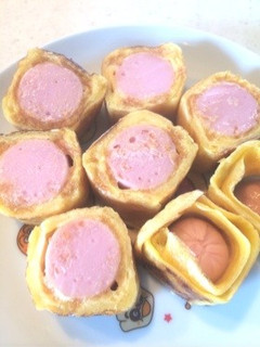 卵で魚肉ソーセージ巻き-レシピのメイン写真