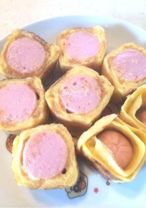 卵で魚肉ソーセージ巻き-レシピのメイン写真