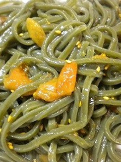 金ごま柚子こしょう梅つゆよもぎうどん-レシピのメイン写真
