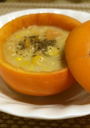 秋の味!柿のポタージュ-レシピのメイン写真