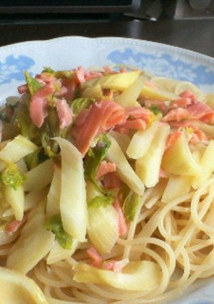 サーモンとセロリの春色パスタ-レシピのメイン写真