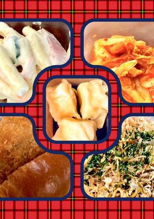 男弁当１５分 焼きそば、メンチパン-レシピのメイン写真