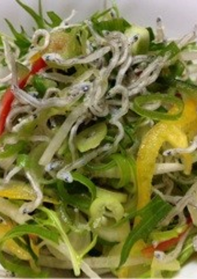 九条ネギと水菜とじゃこのサラダ-レシピのメイン写真
