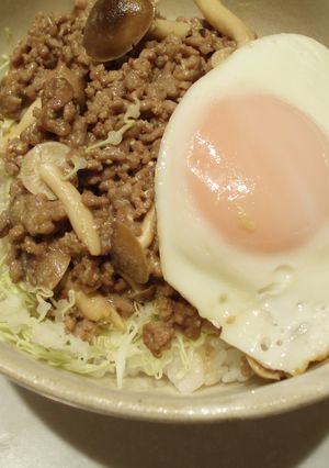 きのことひき肉の簡単丼-レシピのメイン写真