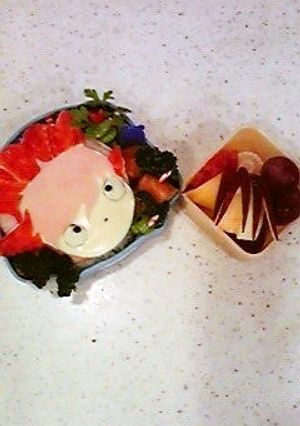 崖の上のポニョ♪♪のポニョキャラ弁♪♪-レシピのメイン写真