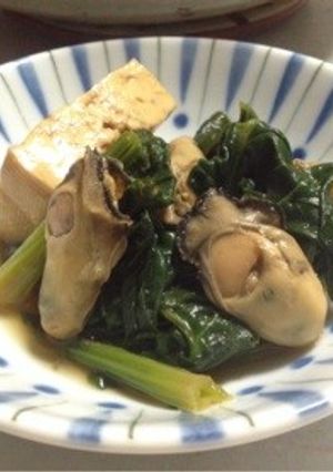 牡蠣とほうれん草ととうふの煮浸し-レシピのメイン写真