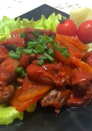 韓国家庭料理♪砂肝と大根の辛煮物★-レシピのメイン写真