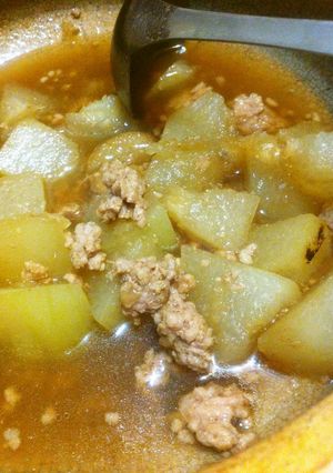 土鍋で冬瓜と豚挽き肉の煮物-レシピのメイン写真