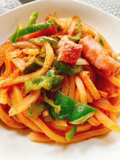 ランチ☆おつまみ☆うどんでナポリタン-レシピのメイン写真