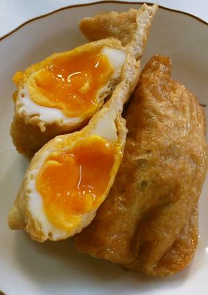 味付けいなりで簡単♪卵巾着煮-レシピのメイン写真