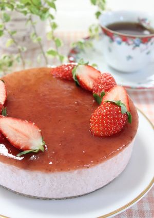 ラブリー♡苺のレアチーズケーキ-レシピのメイン写真