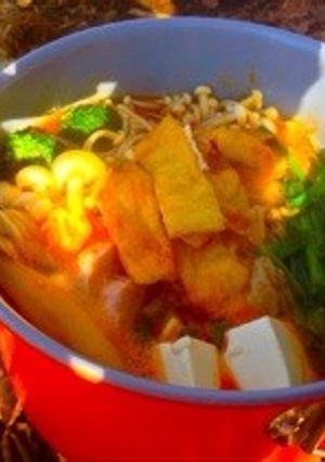 【山ごはん】にんにくたっぷりブデチゲ-レシピのメイン写真