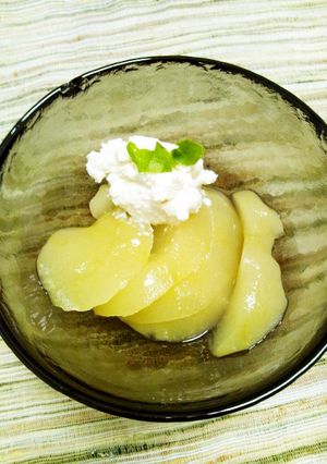 洋梨とリコッタチーズの簡単デザート-レシピのメイン写真